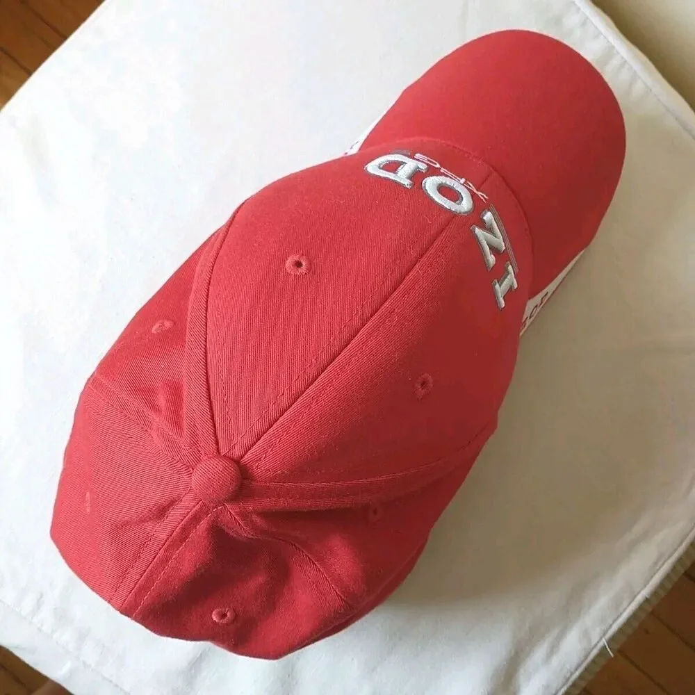 Izod XFGE Baseball Cap Hat Men OS Red White Embroidered Adjustable SpellOut Logo